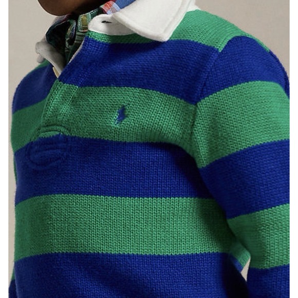 Polo Ralph Lauren Striped Cotton Rugby Sweater Boys Size 2 NWT $145 - Picture 7 of 7